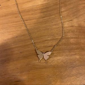 gold butterfly necklace